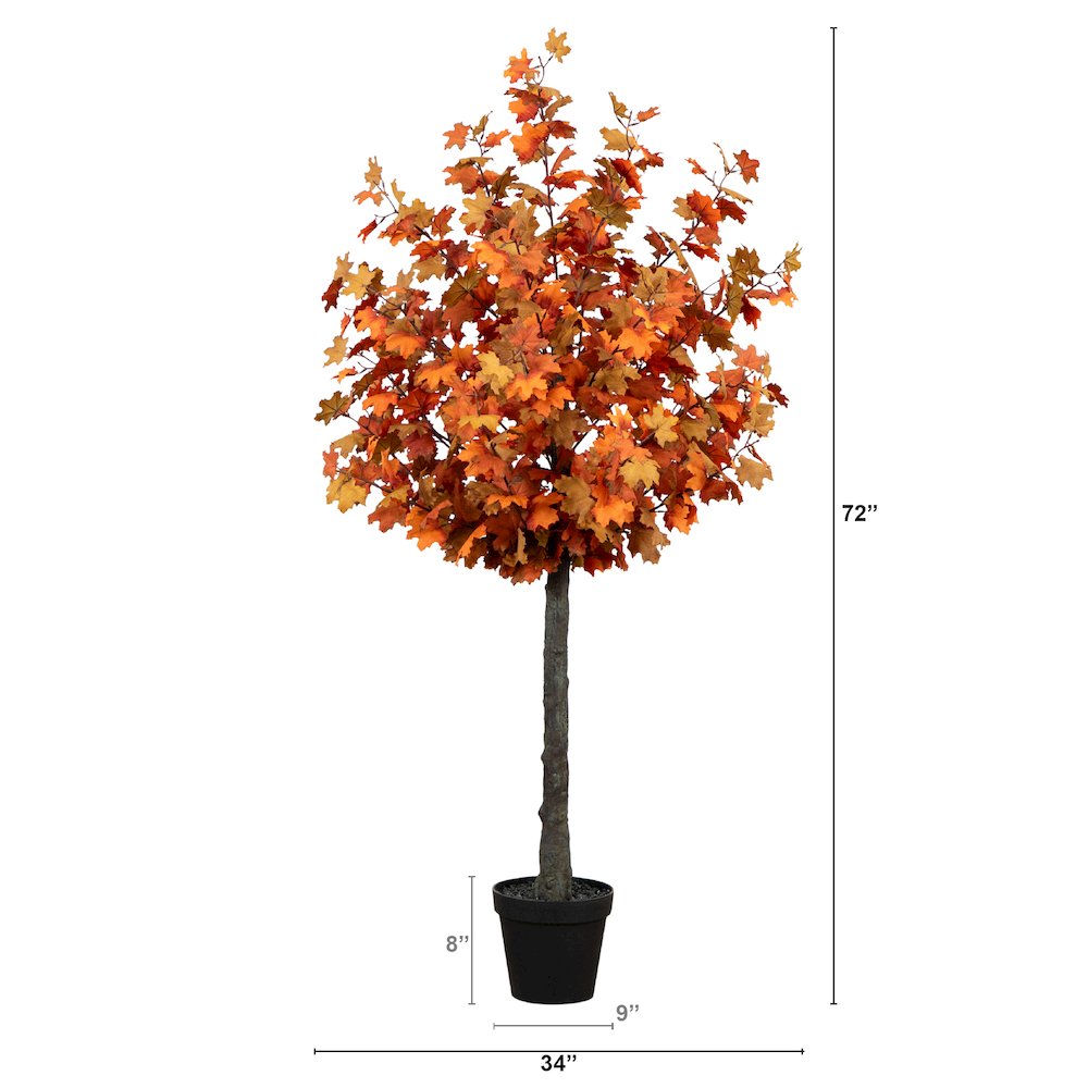 6ft. Autumn Lush Maple Artificial Fall Tree. Picture 1