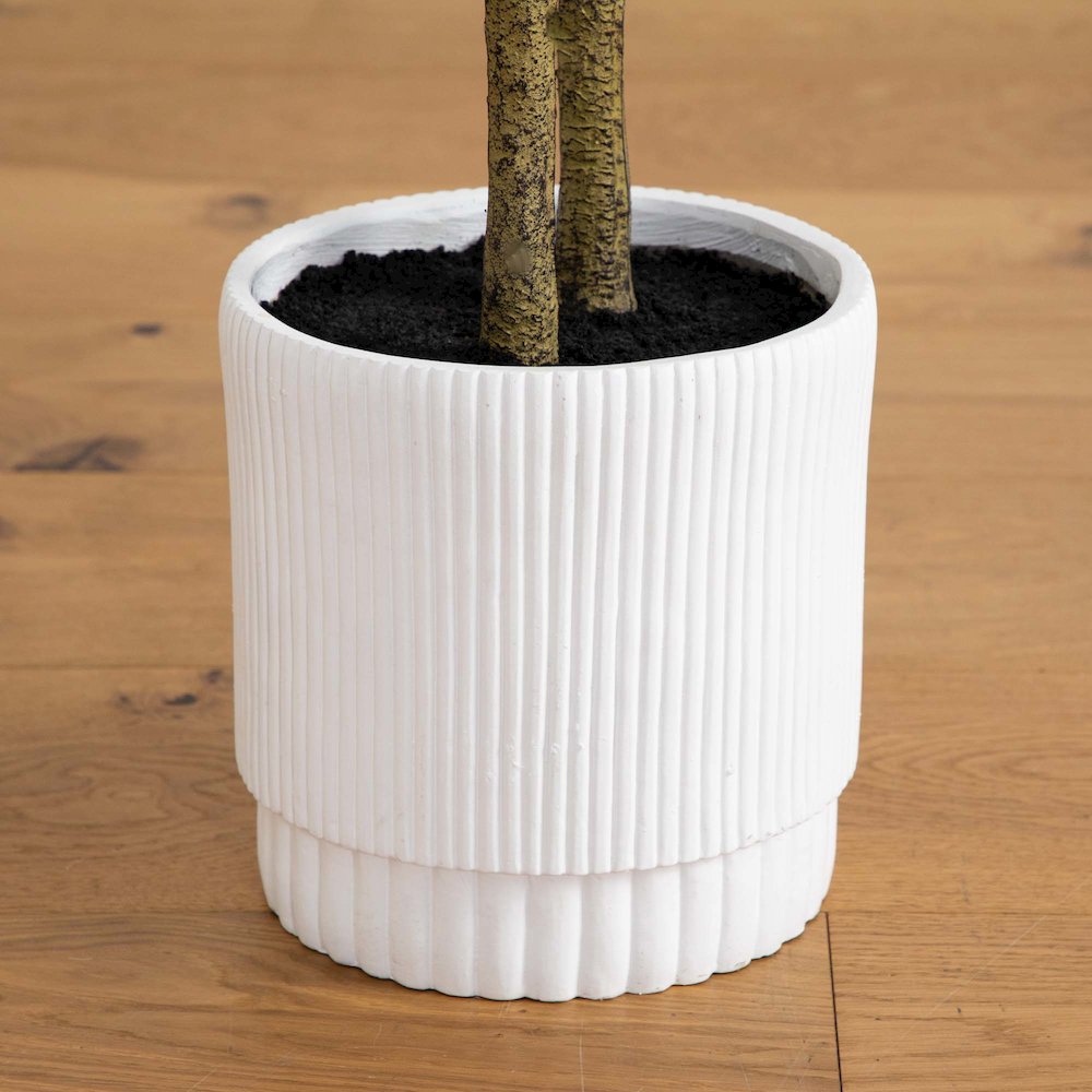 5ft. Artificial Enkianthus Tree in White Decorative Planter. Picture 6