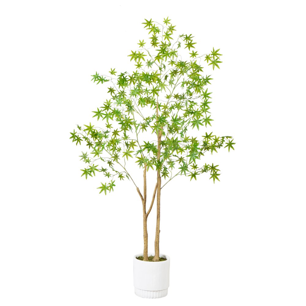 6ft. Artificial Maple Tree with White Planter. Picture 8