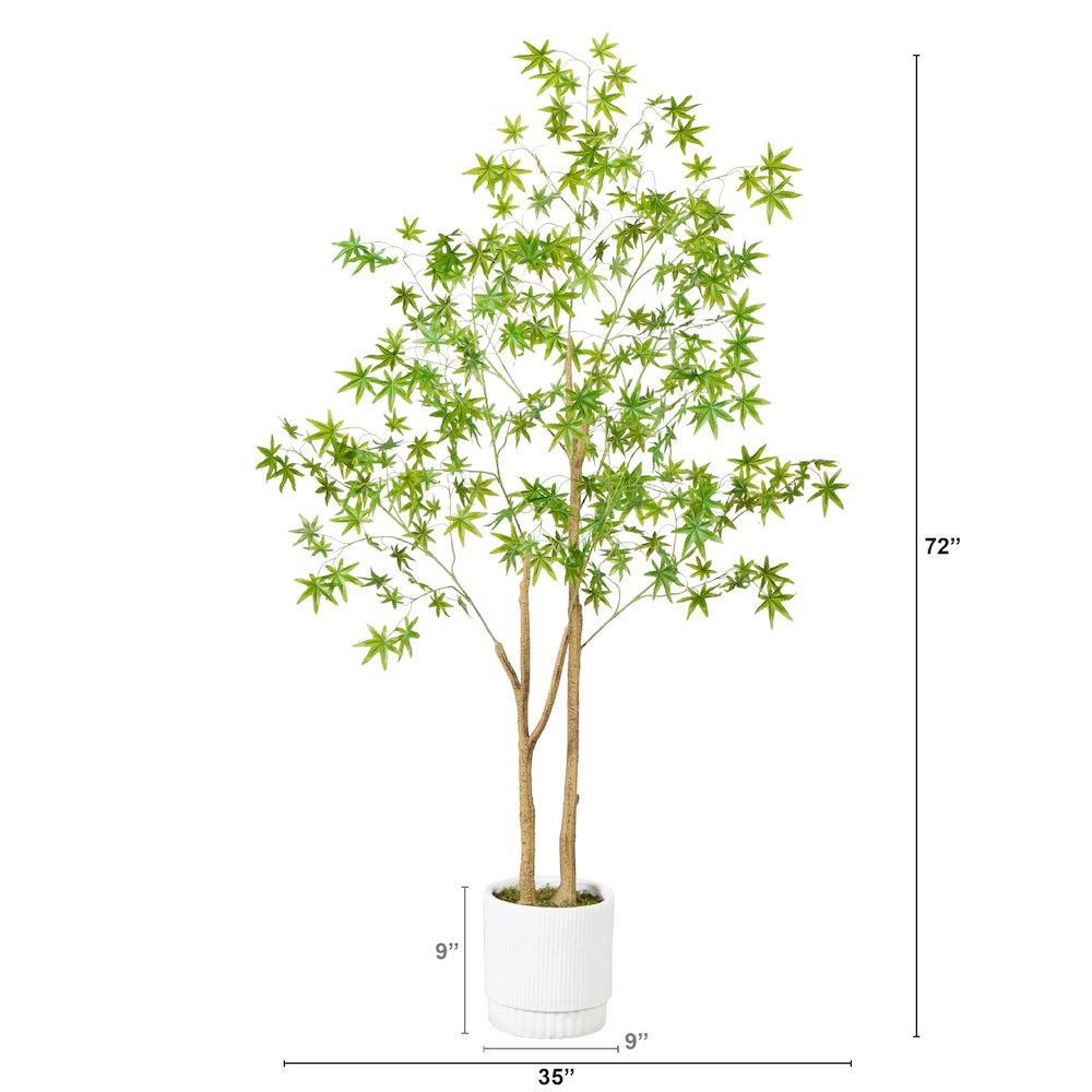 6ft. Artificial Maple Tree with White Planter. Picture 1