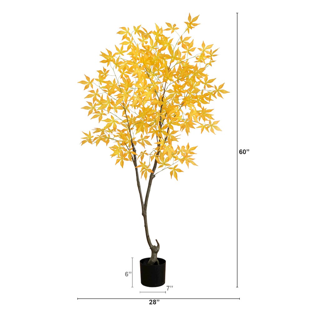 5ft. Autumn Maple Artificial Fall Tree. Picture 4