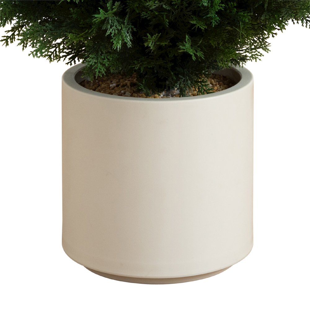 4ft. UV Resistant Artificial Cedar Tree in Decorative White Planter. Picture 3