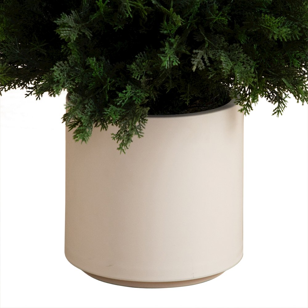 5ft. UV Resistant Artificial Cedar Tree in Decorative White Planter. Picture 9