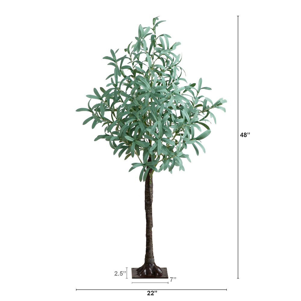 4ft. Lighted Artificial Olive Tree with 240 Warm White LED Lights. Picture 1