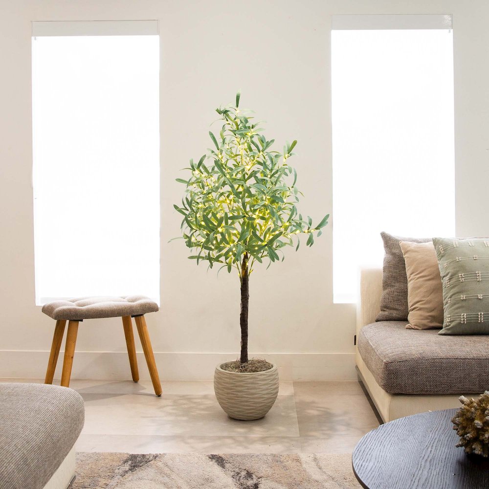 4ft. Lighted Artificial Olive Tree with 240 Warm White LED Lights. Picture 8