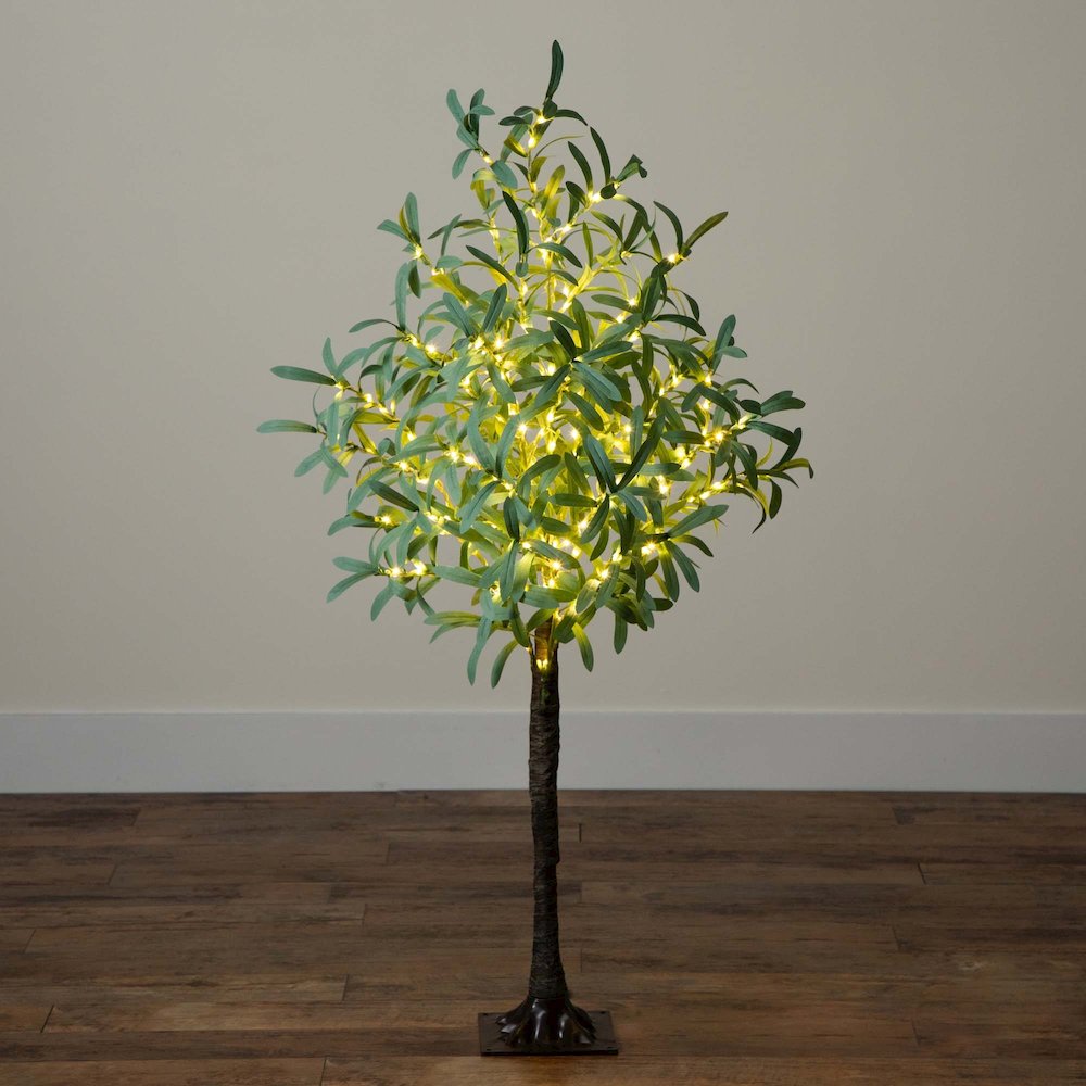 4ft. Lighted Artificial Olive Tree with 240 Warm White LED Lights. Picture 5