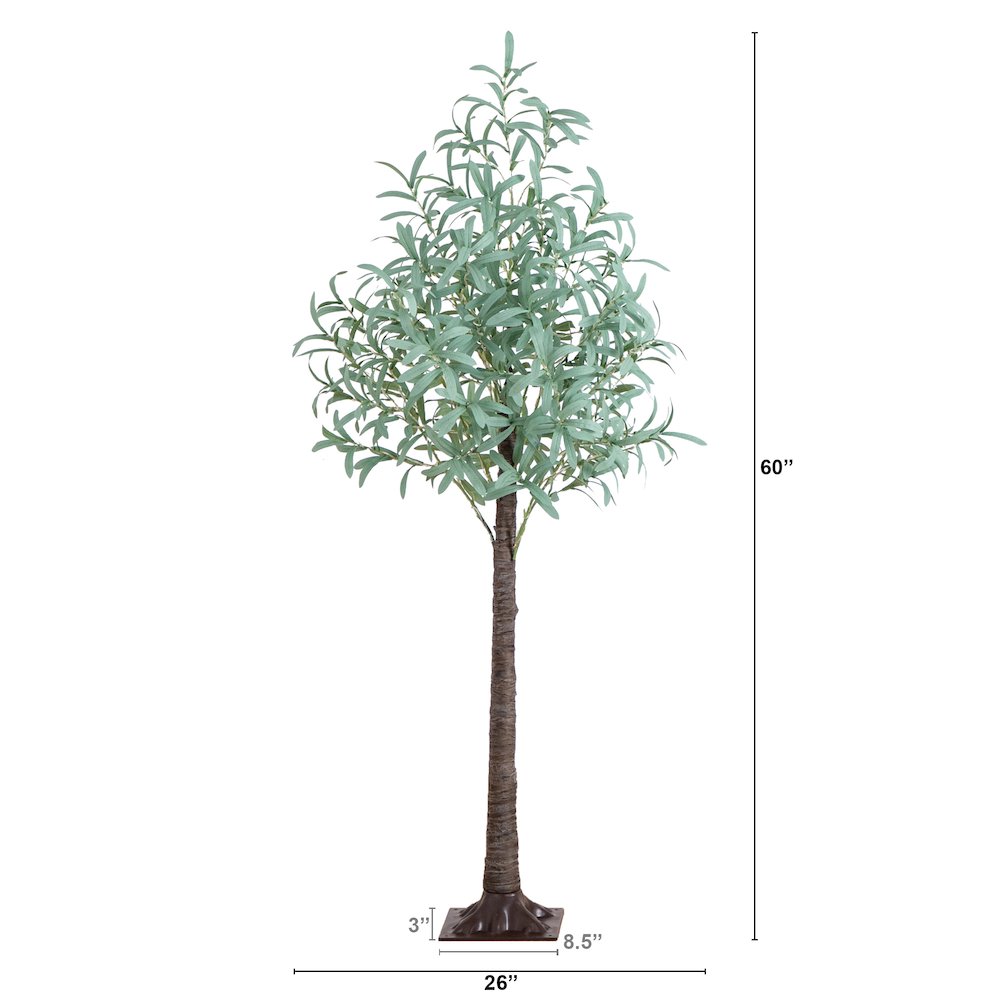 5ft. Lighted Artificial Olive Tree with 300 Warm White LED Lights. Picture 6