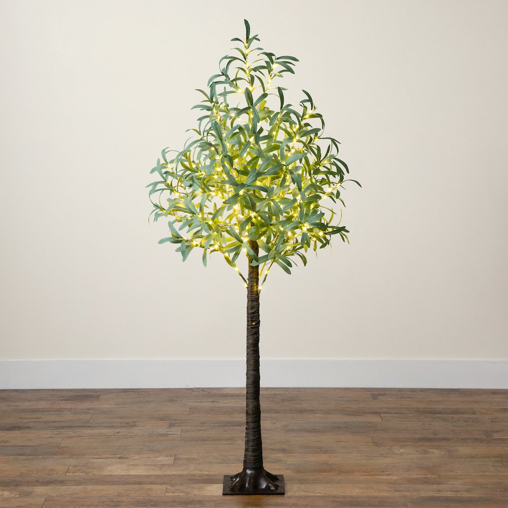 5ft. Lighted Artificial Olive Tree with 300 Warm White LED Lights. Picture 3