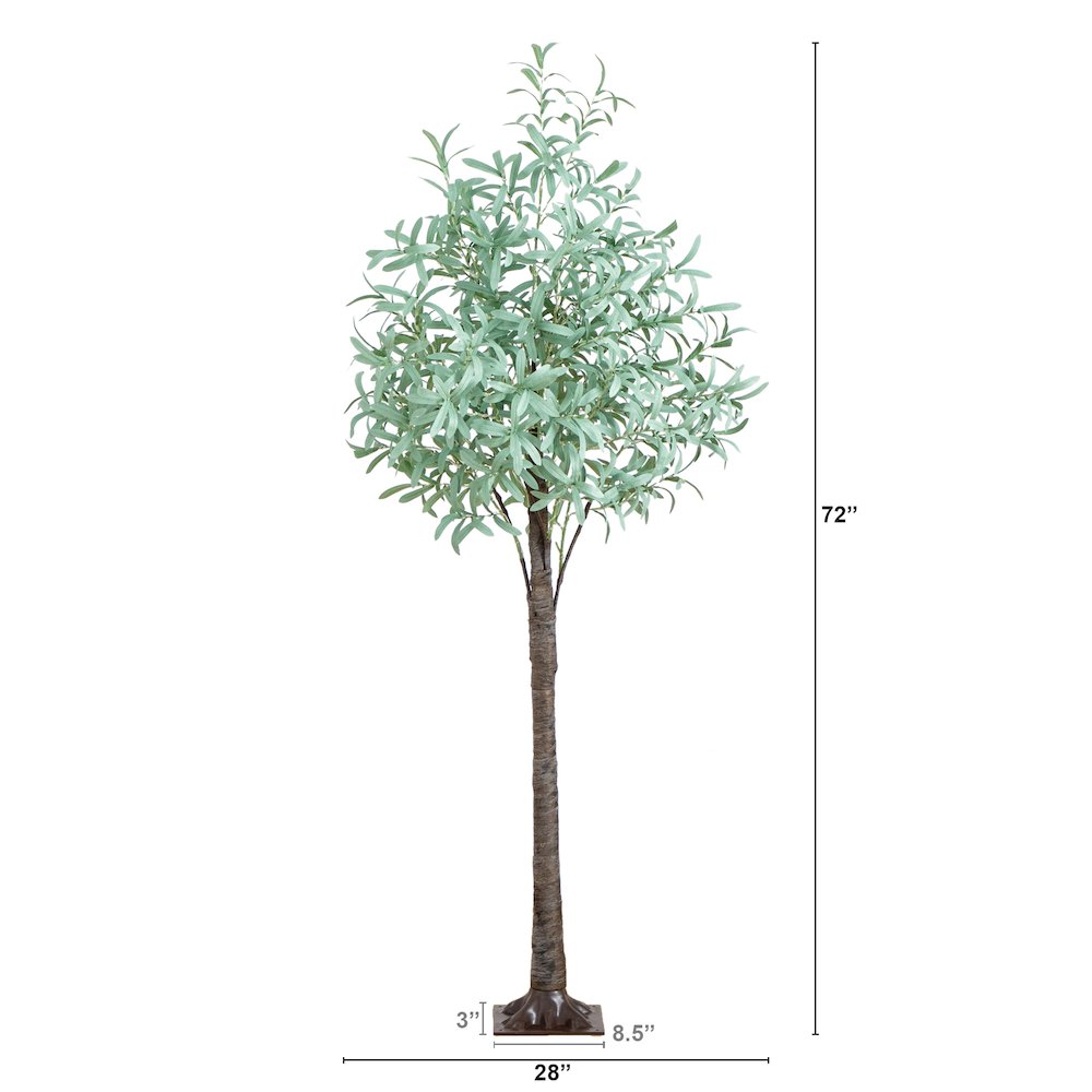 6ft. Lighted Artificial Olive Tree with 420 Warm White LED Lights. Picture 1