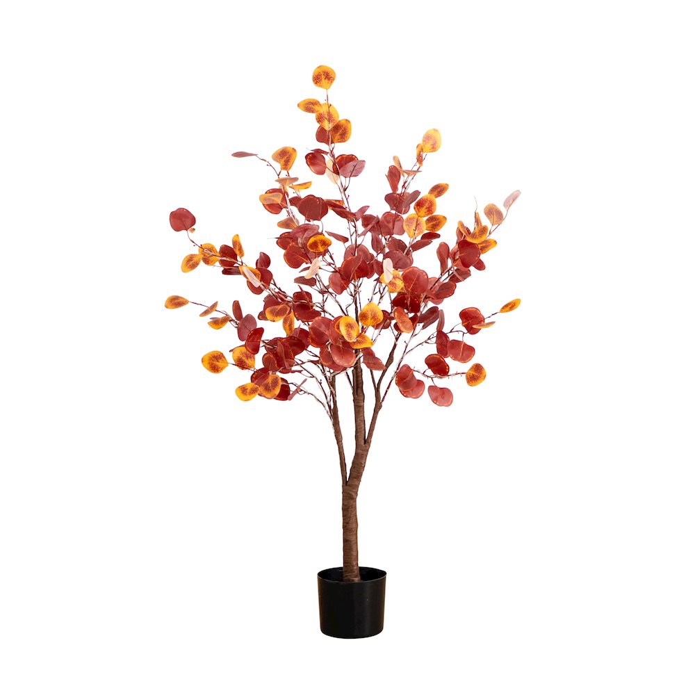 4ft. Pre-Lit Autumn Eucalyptus Artificial Fall Tree. Picture 1