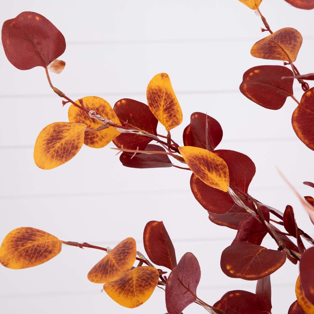4ft. Pre-Lit Autumn Eucalyptus Artificial Fall Tree. Picture 6