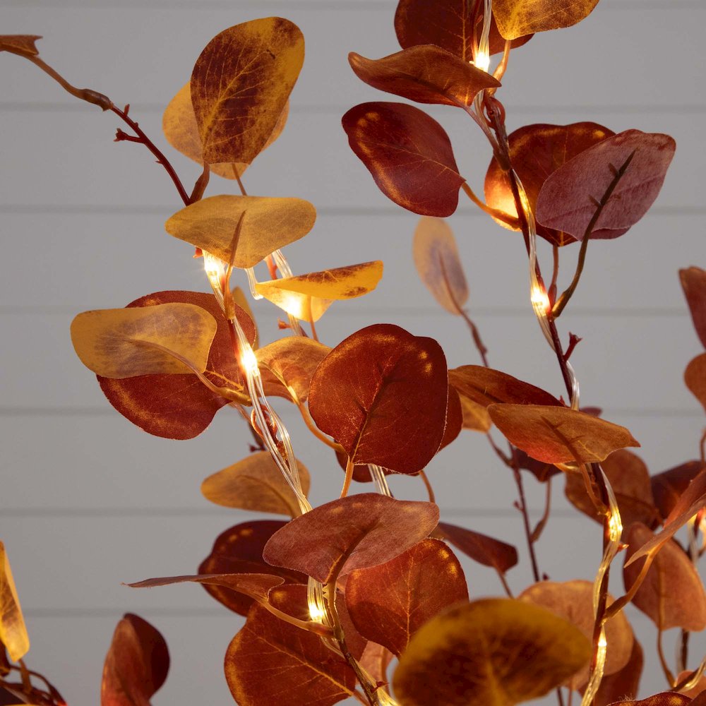 4ft. Pre-Lit Autumn Eucalyptus Artificial Fall Tree. Picture 7