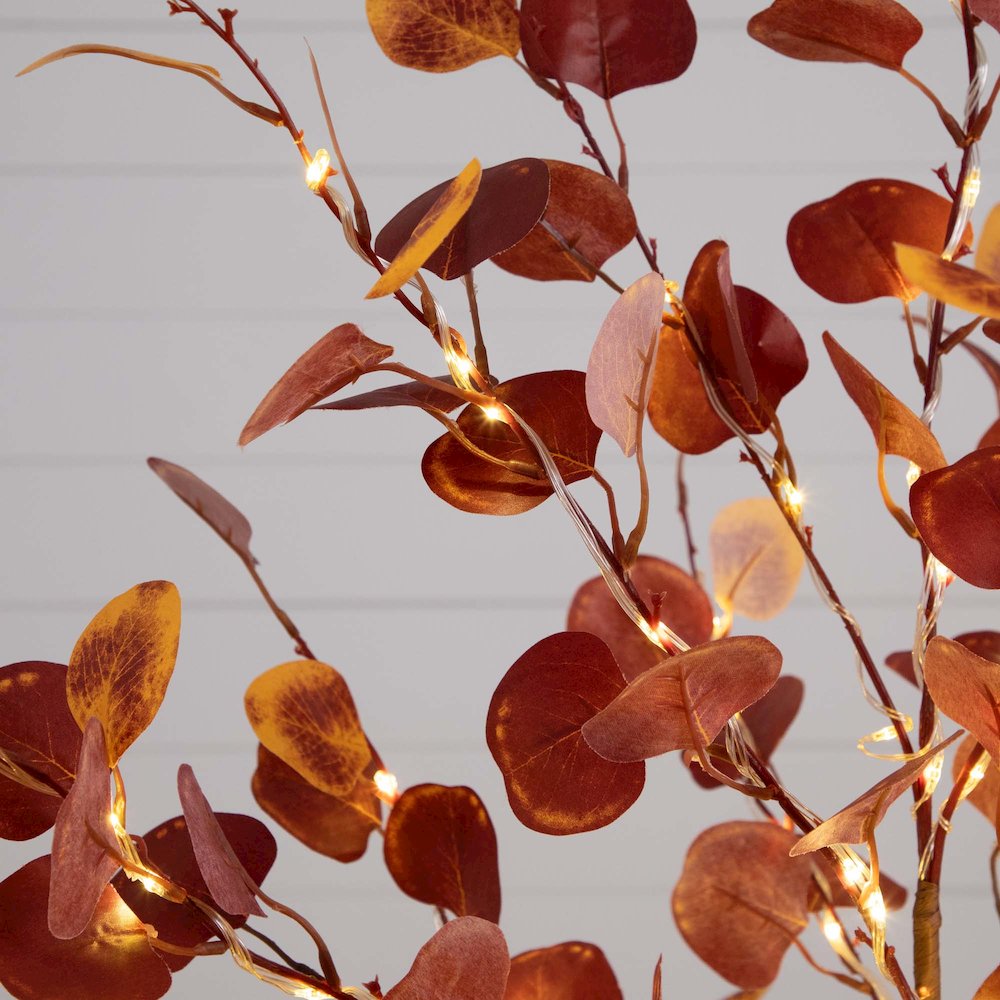 5ft. Pre-Lit Autumn Eucalyptus Artificial Fall Tree. Picture 3