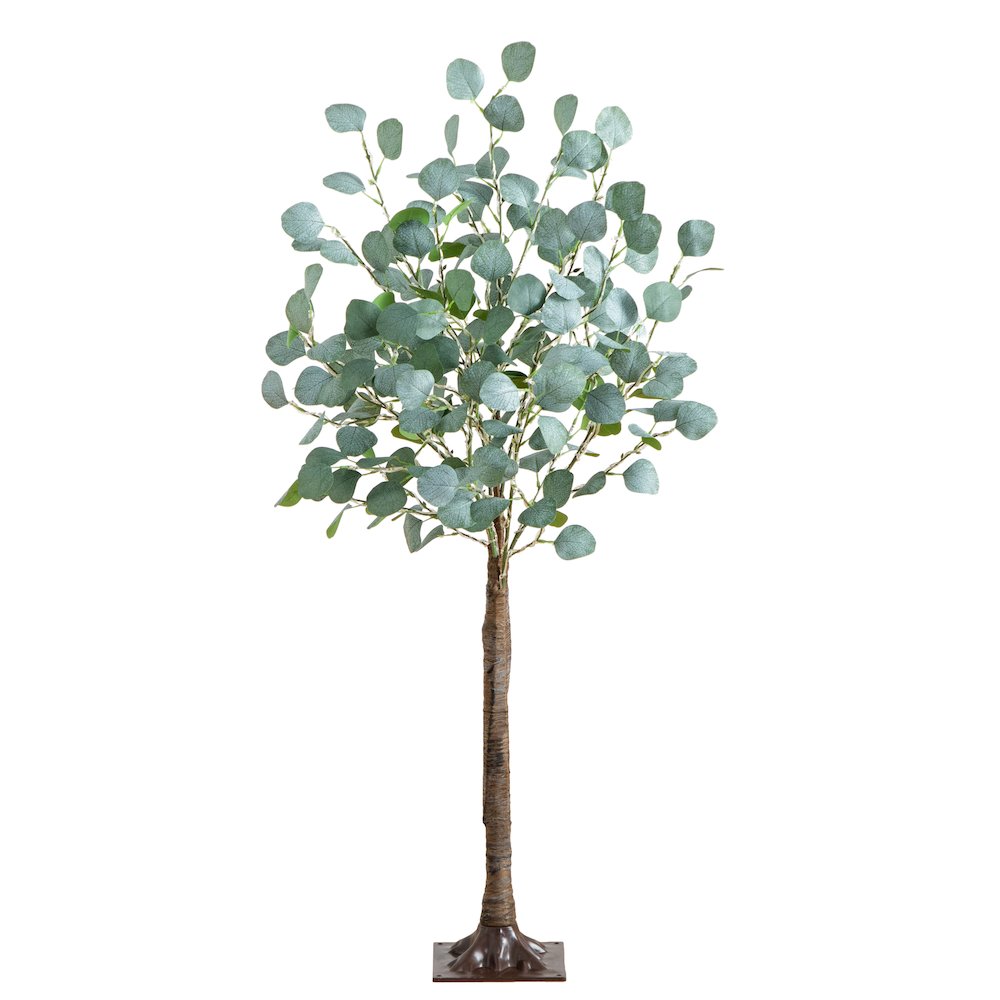 4ft. Lighted Artificial Eucalyptus Tree with 240 Warm White LED Lights. Picture 8