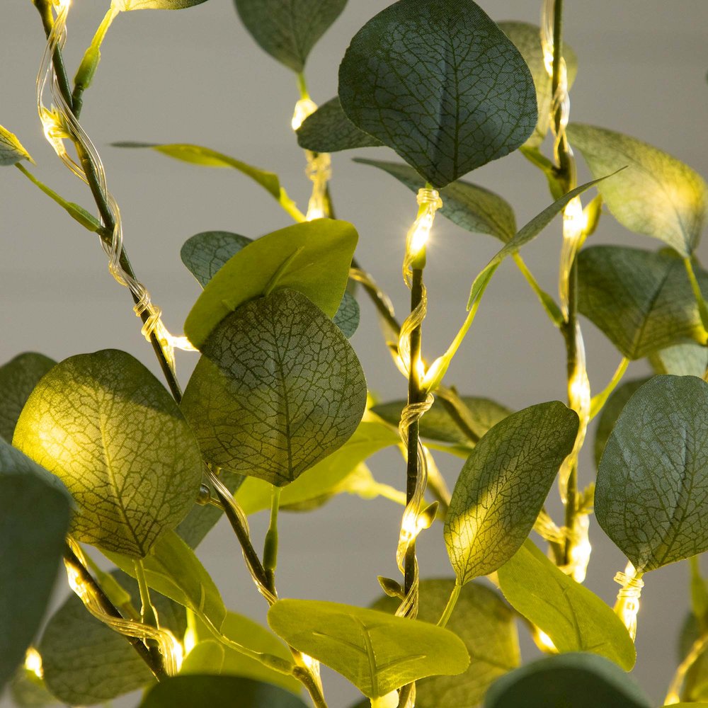 4ft. Lighted Artificial Eucalyptus Tree with 240 Warm White LED Lights. Picture 3
