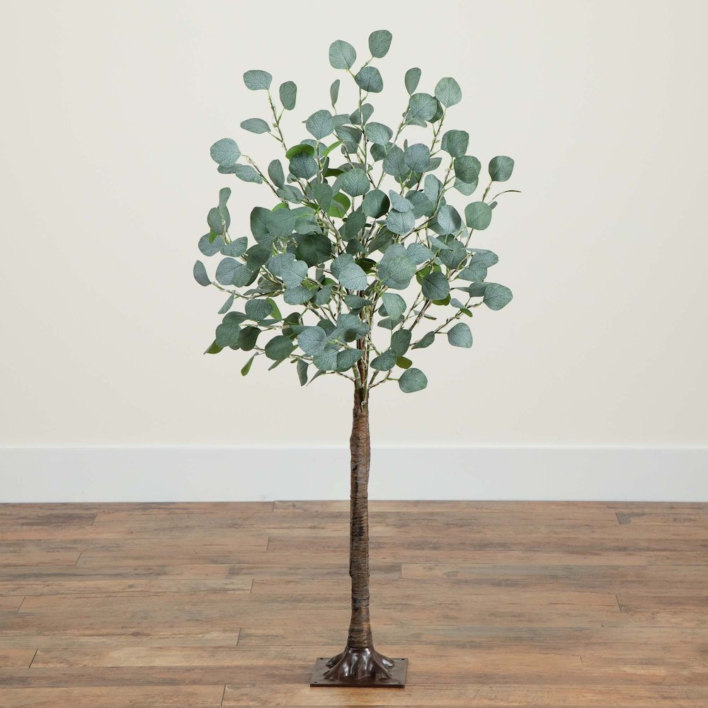 4ft. Lighted Artificial Eucalyptus Tree with 240 Warm White LED Lights. Picture 5