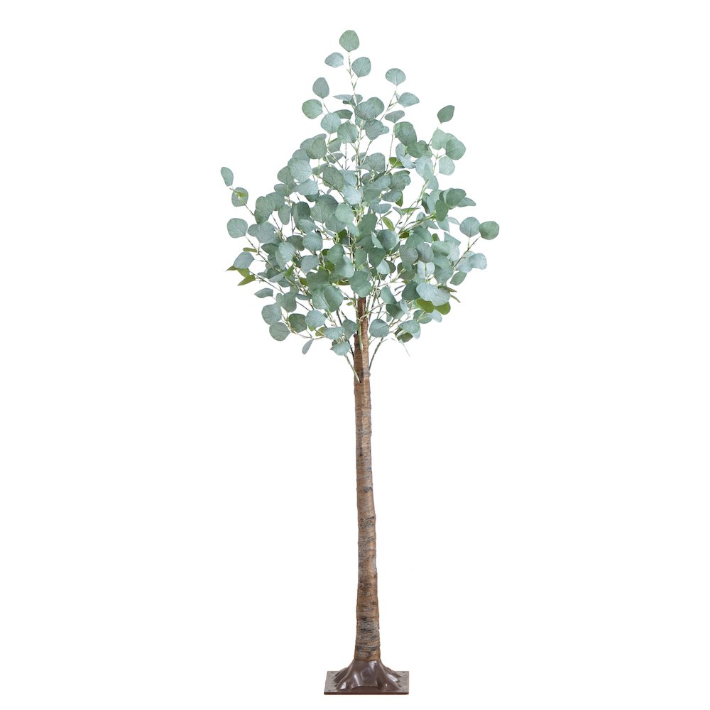5ft. Lighted Artificial Eucalyptus Tree with 300 Warm White LED Lights. Picture 1