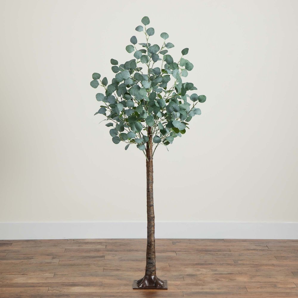 5ft. Lighted Artificial Eucalyptus Tree with 300 Warm White LED Lights. Picture 3
