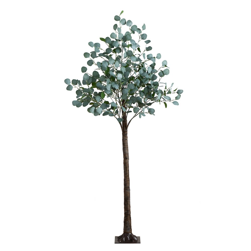6ft. Lighted Artificial Eucalyptus Tree with 420 Warm White LED Lights. Picture 8