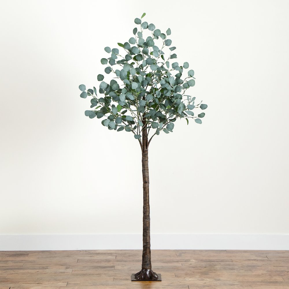 6ft. Lighted Artificial Eucalyptus Tree with 420 Warm White LED Lights. Picture 6