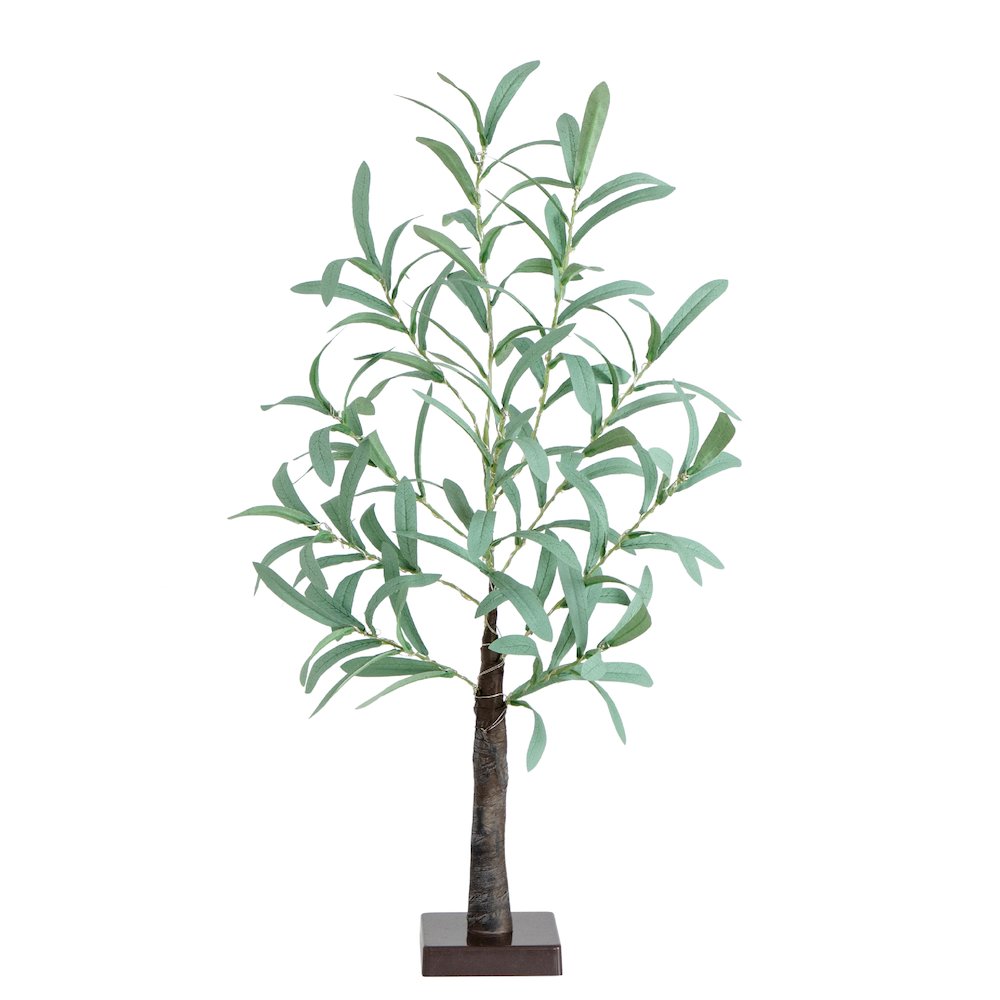 2ft. Lighted Artificial Olive Tree with 60 Warm White LED Lights. Picture 1