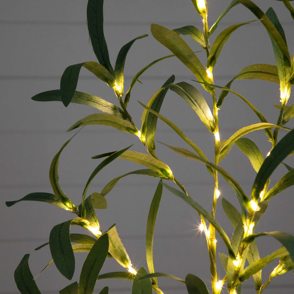 2ft. Lighted Artificial Olive Tree with 60 Warm White LED Lights. Picture 3