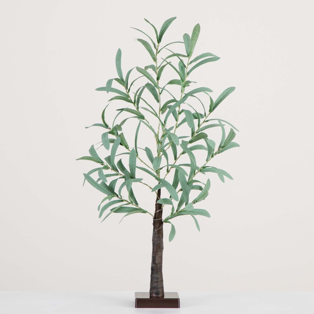 2ft. Lighted Artificial Olive Tree with 60 Warm White LED Lights. Picture 5
