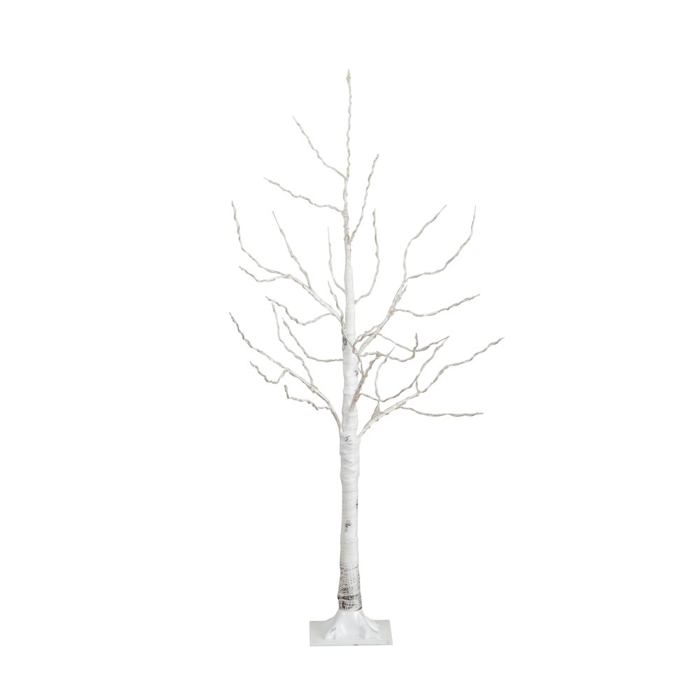 4ft. Pre-Lit Artificial White Birch Tree with 180 Warm White LED Lights. Picture 8
