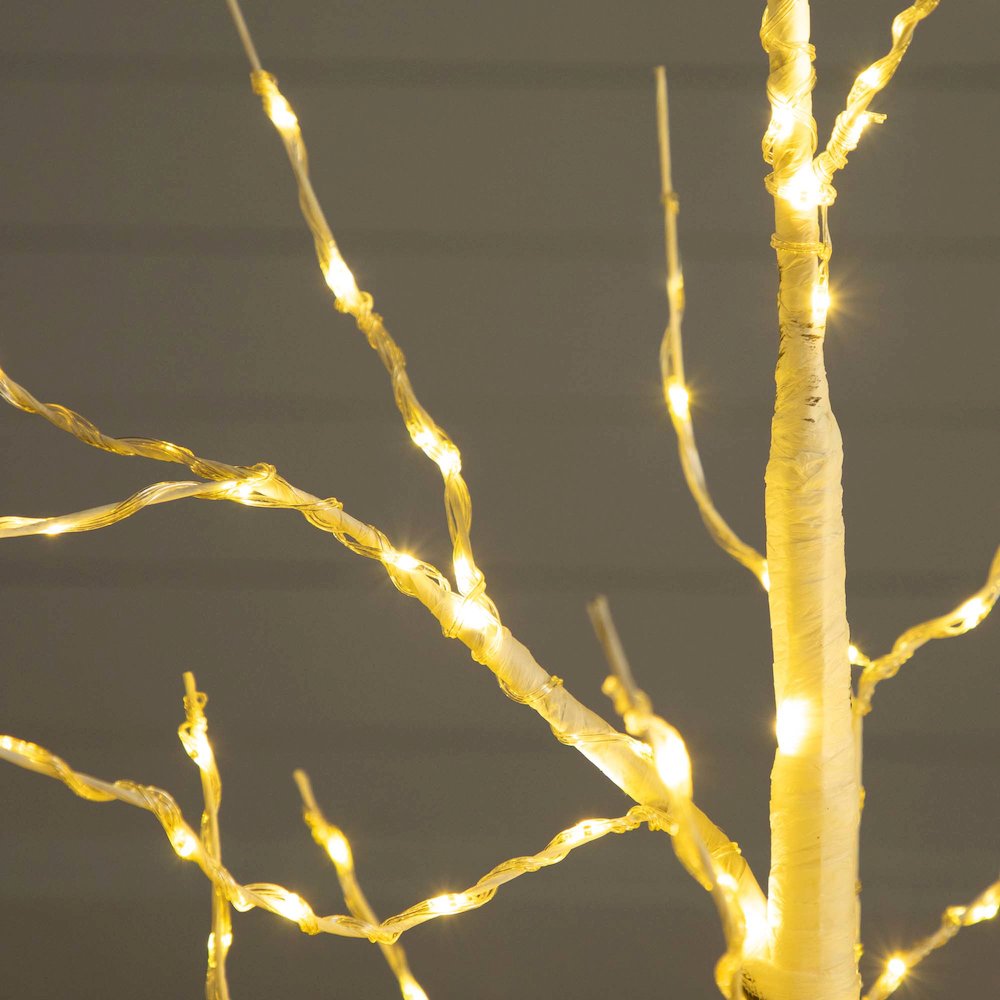 4ft. Pre-Lit Artificial White Birch Tree with 180 Warm White LED Lights. Picture 3