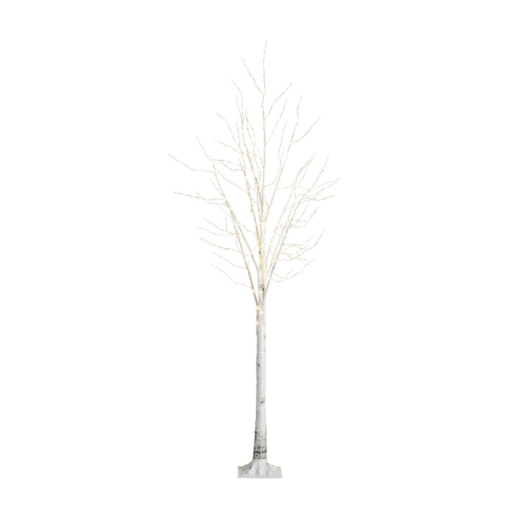 8ft. Pre-Lit Artificial White Birch Tree with 500 Warm White LED Lights. Picture 1