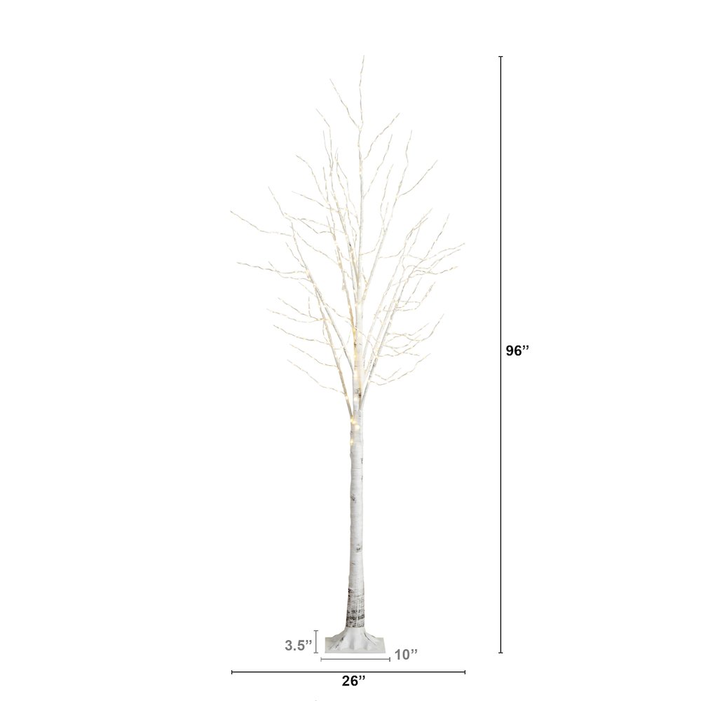 8ft. Pre-Lit Artificial White Birch Tree with 500 Warm White LED Lights. Picture 9