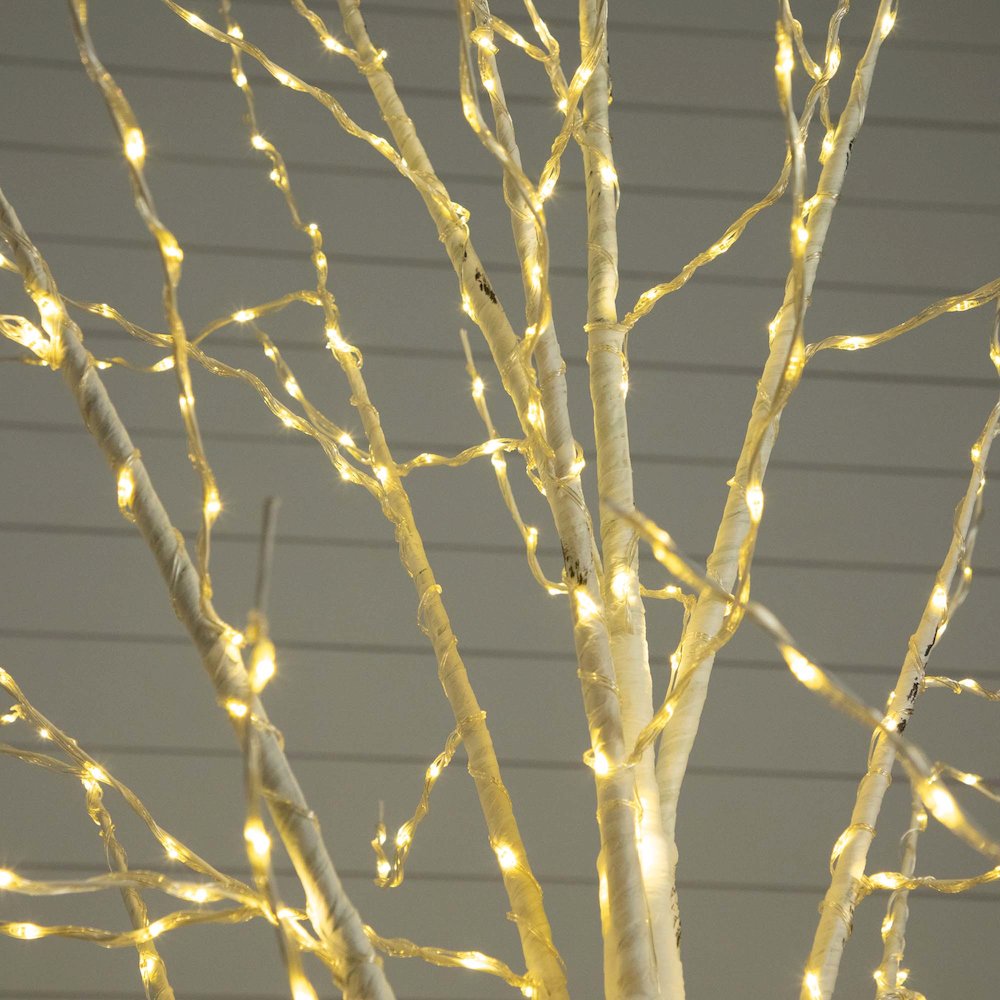 8ft. Pre-Lit Artificial White Birch Tree with 500 Warm White LED Lights. Picture 2