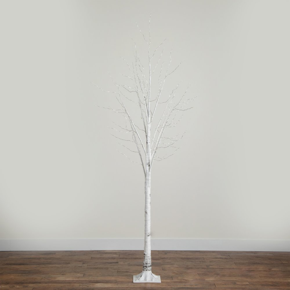 8ft. Pre-Lit Artificial White Birch Tree with 500 Warm White LED Lights. Picture 8