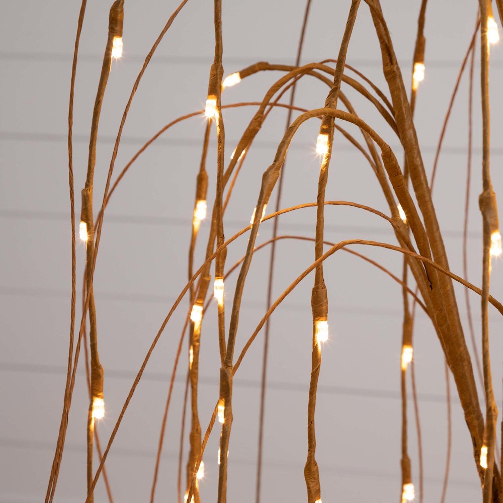 4ft. Pre-Lit Artificial Willow Tree with 120 Warm White LED Lights. Picture 3
