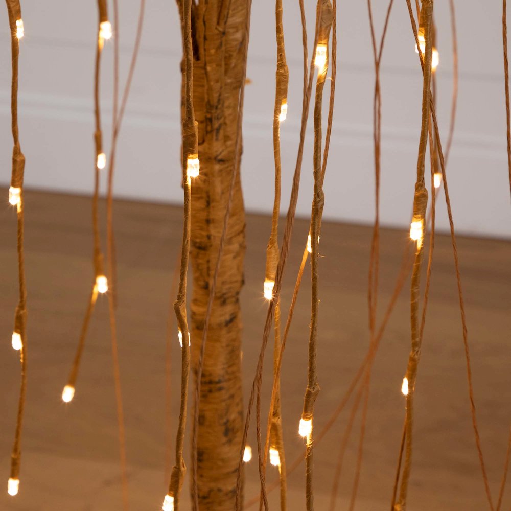 4ft. Pre-Lit Artificial Willow Tree with 120 Warm White LED Lights. Picture 6
