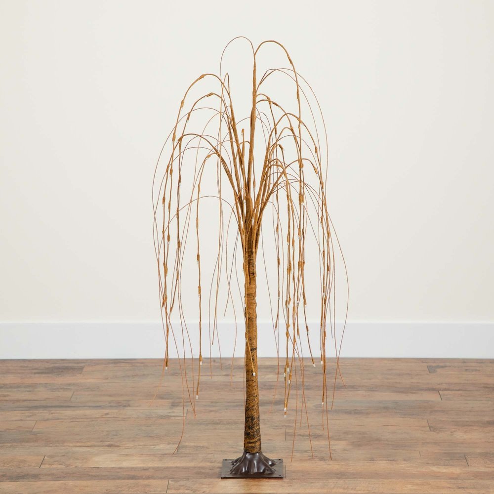 4ft. Pre-Lit Artificial Willow Tree with 120 Warm White LED Lights. Picture 9