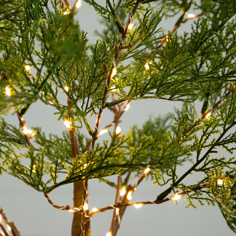 3ft. Lighted Artificial Cypress Tree with 120 Warm White LED Lights. Picture 3