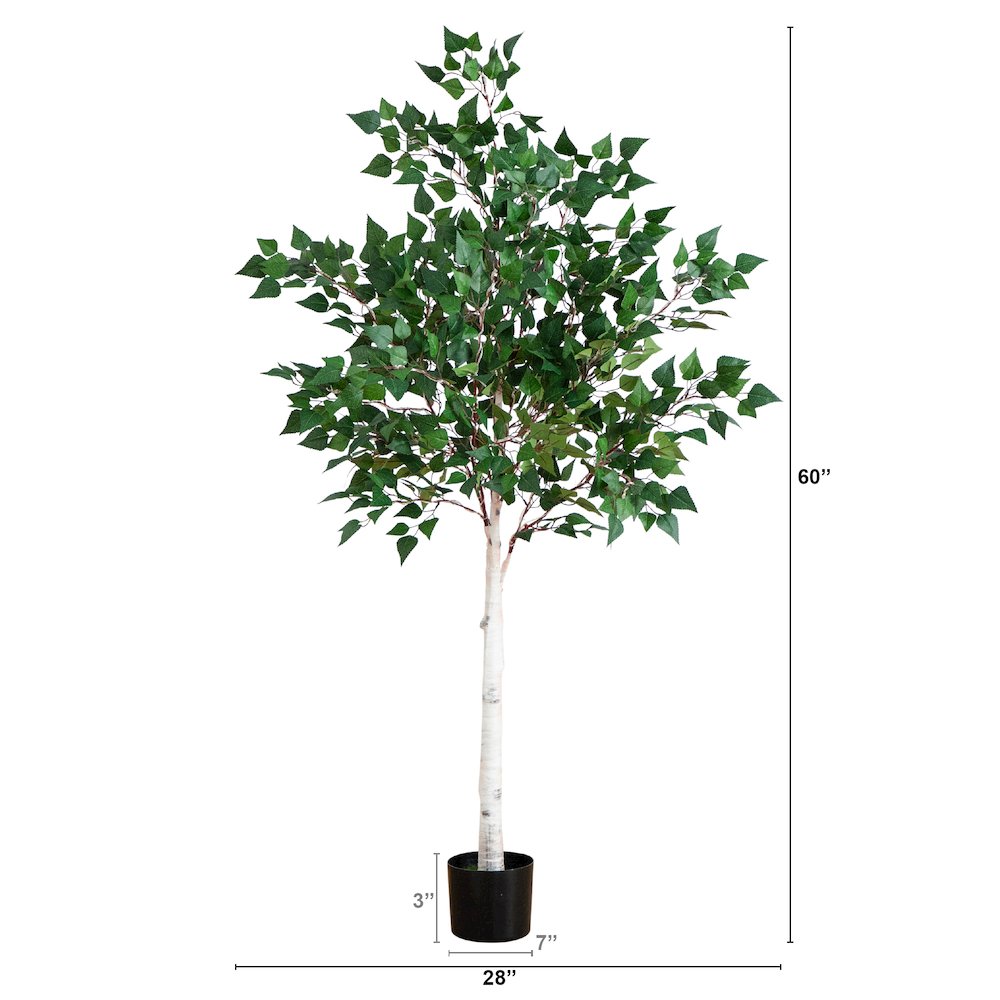5ft. Lighted Artificial Birch Tree with 180 Warm White LED Lights. Picture 5