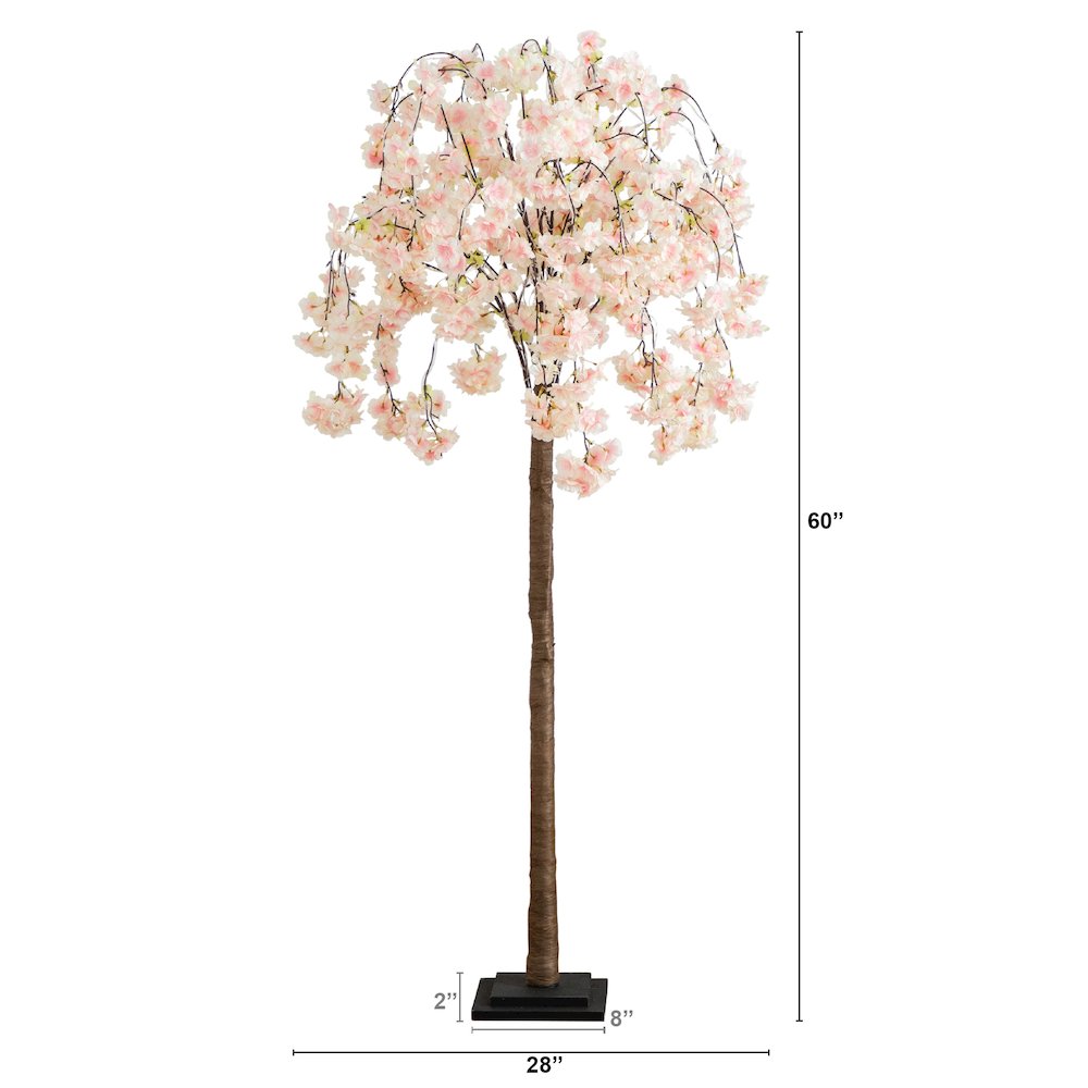 5ft. Lighted Artificial Cascading Cherry Blossom Tree. Picture 6