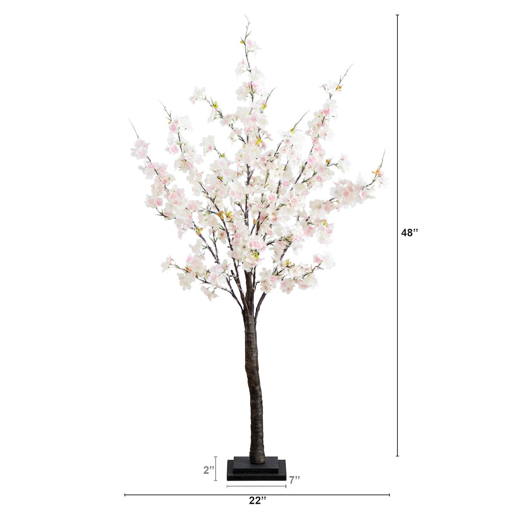 4ft. Lighted Artificial Cherry Blossom Tree with 210 Warm White LED Lights. Picture 1