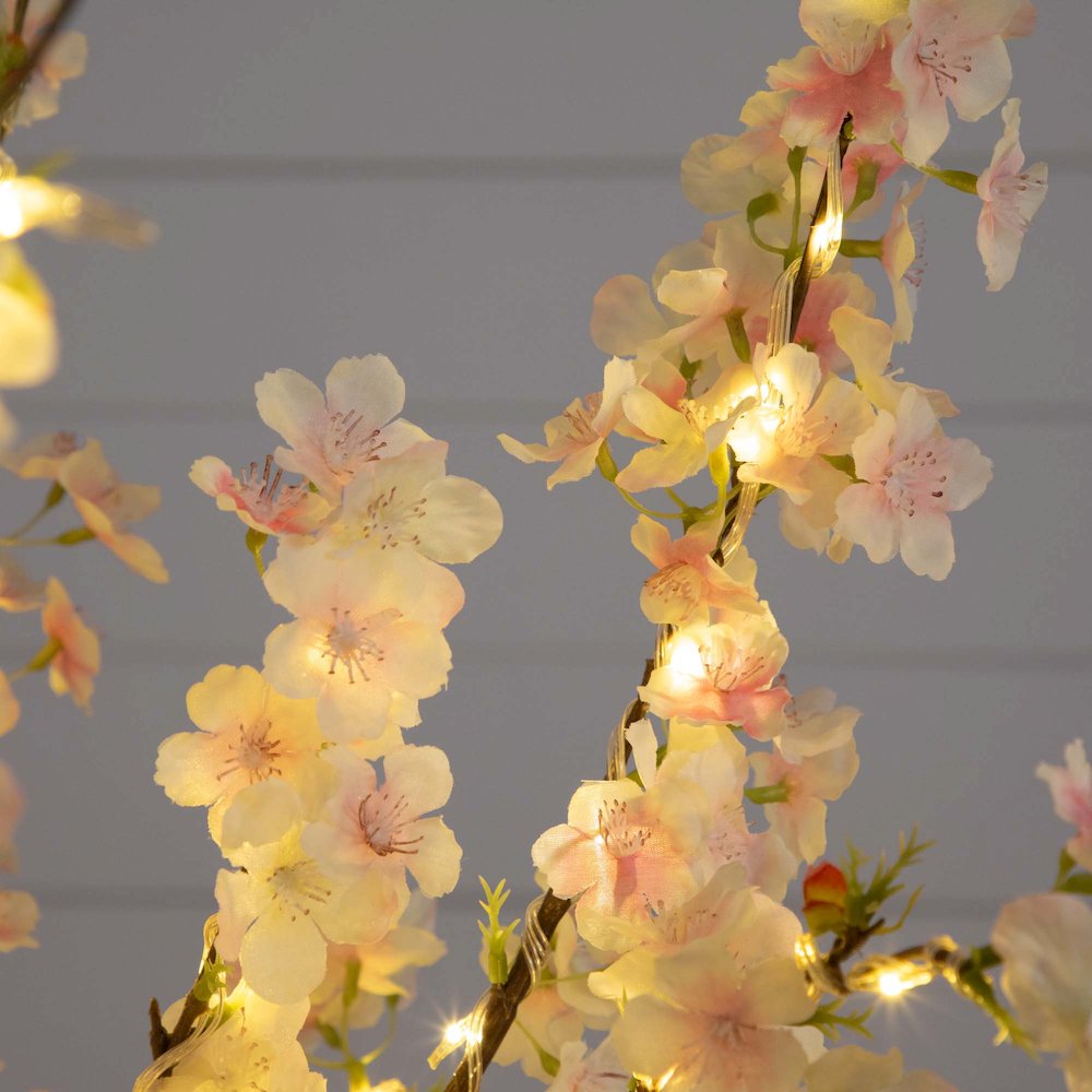 4ft. Lighted Artificial Cherry Blossom Tree with 210 Warm White LED Lights. Picture 3