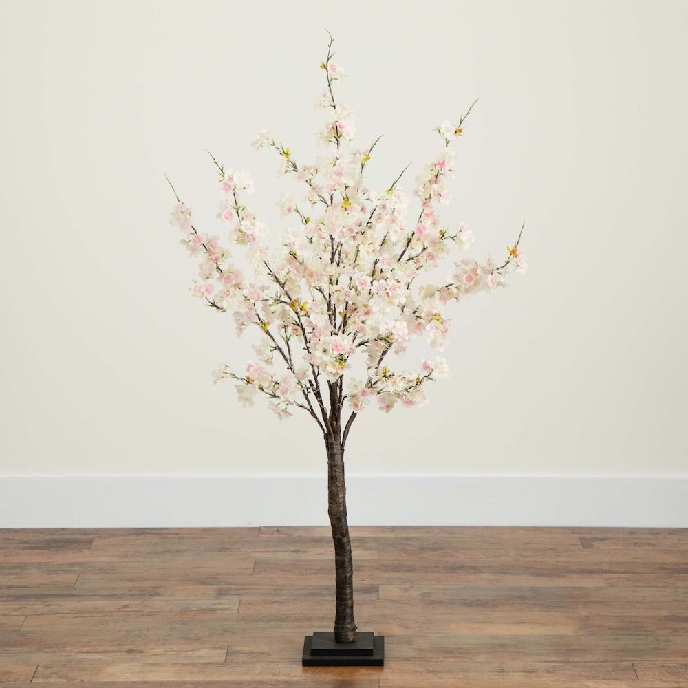 4ft. Lighted Artificial Cherry Blossom Tree with 210 Warm White LED Lights. Picture 7