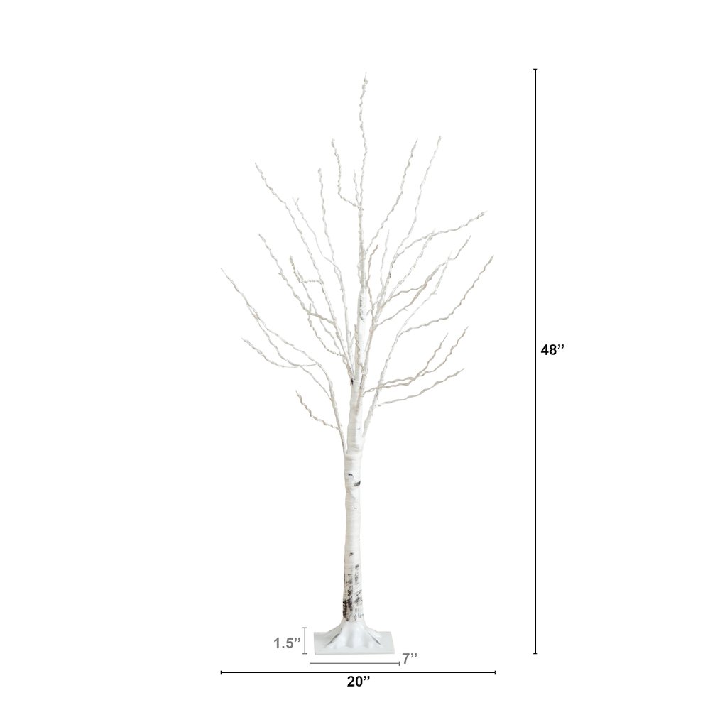 4ft. Pre-Lit Artificial White Birch Tree with 240 Color Changing LED Lights. Picture 1