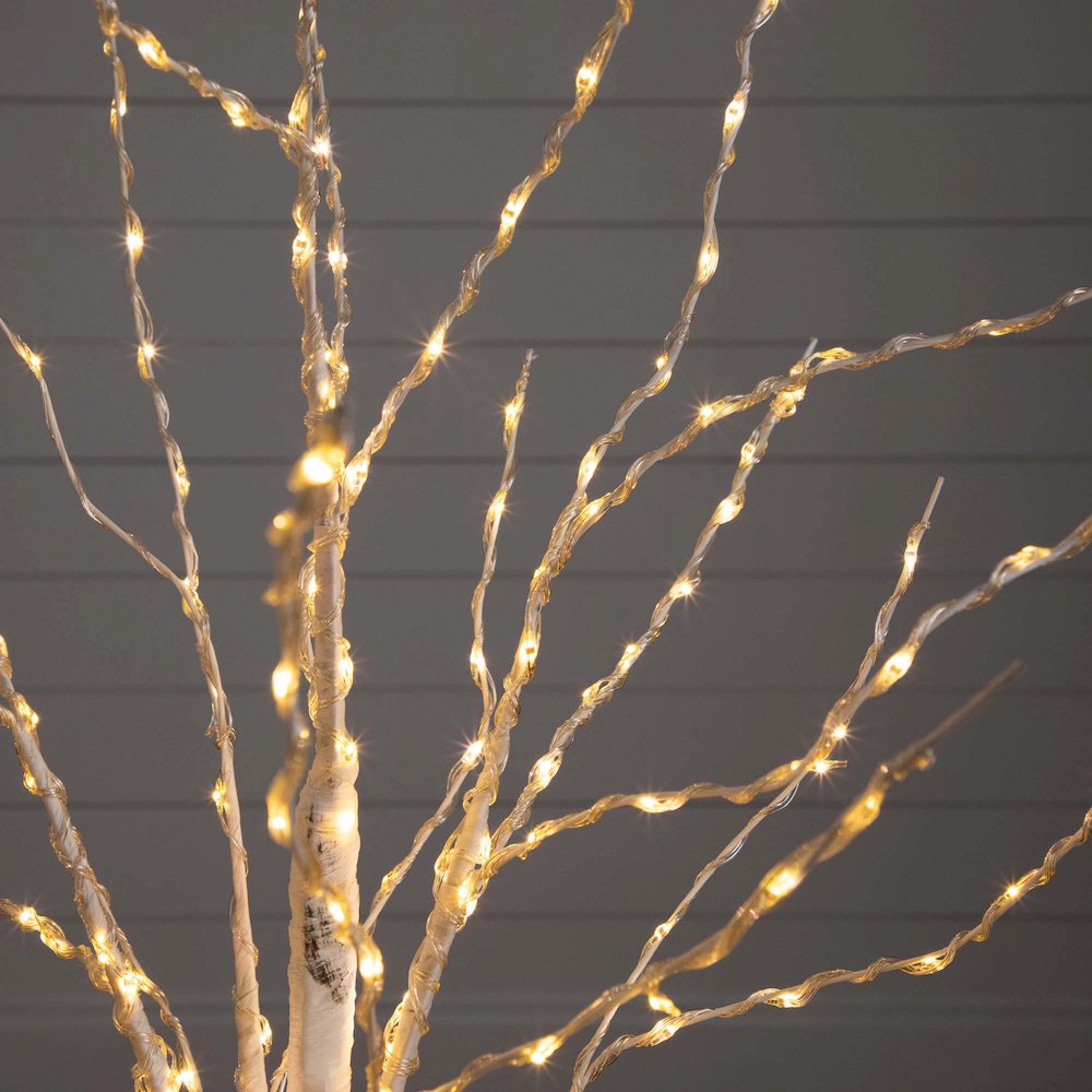 4ft. Pre-Lit Artificial White Birch Tree with 240 Color Changing LED Lights. Picture 3