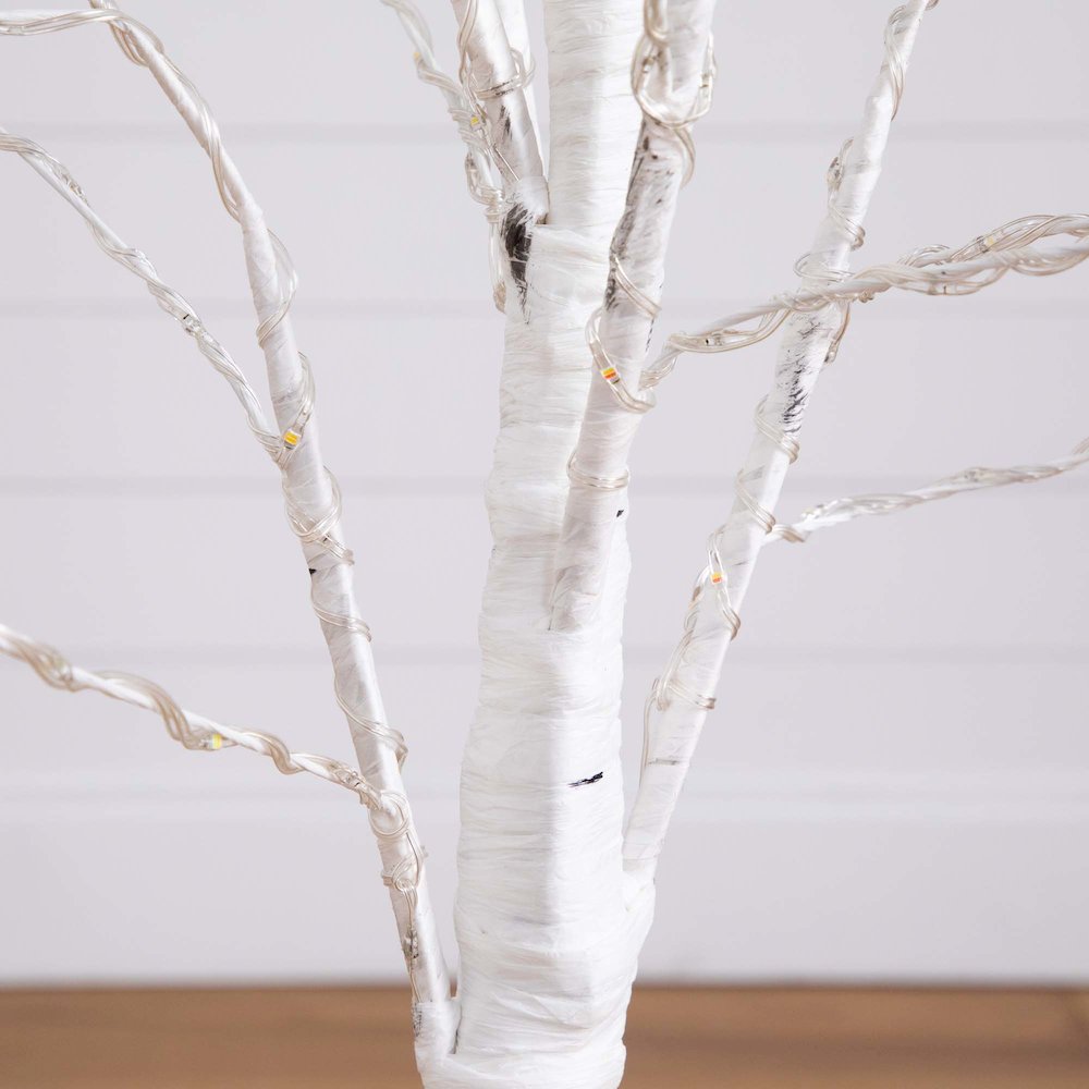 4ft. Pre-Lit Artificial White Birch Tree with 240 Color Changing LED Lights. Picture 7