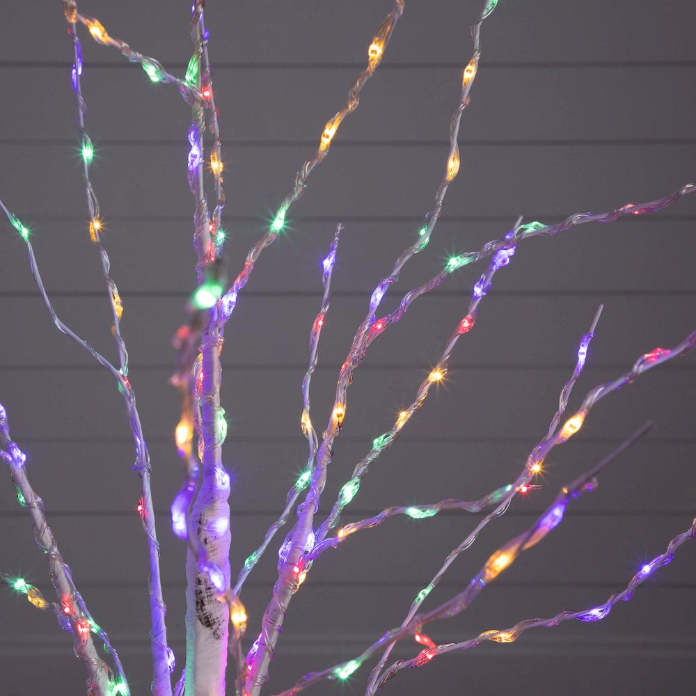 4ft. Pre-Lit Artificial White Birch Tree with 240 Color Changing LED Lights. Picture 9