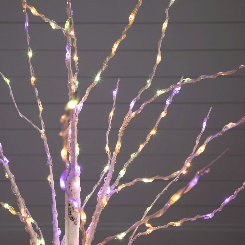 4ft. Pre-Lit Artificial White Birch Tree with 240 Color Changing LED Lights. Picture 10