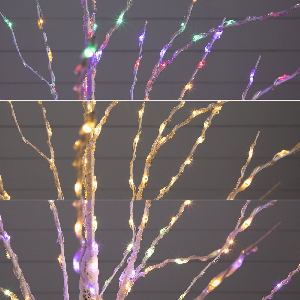 4ft. Pre-Lit Artificial White Birch Tree with 240 Color Changing LED Lights. Picture 11