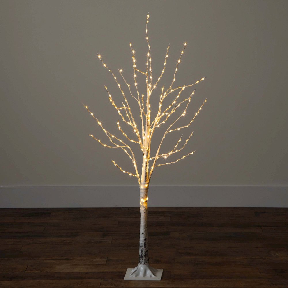 4ft. Pre-Lit Artificial White Birch Tree with 240 Color Changing LED Lights. Picture 13