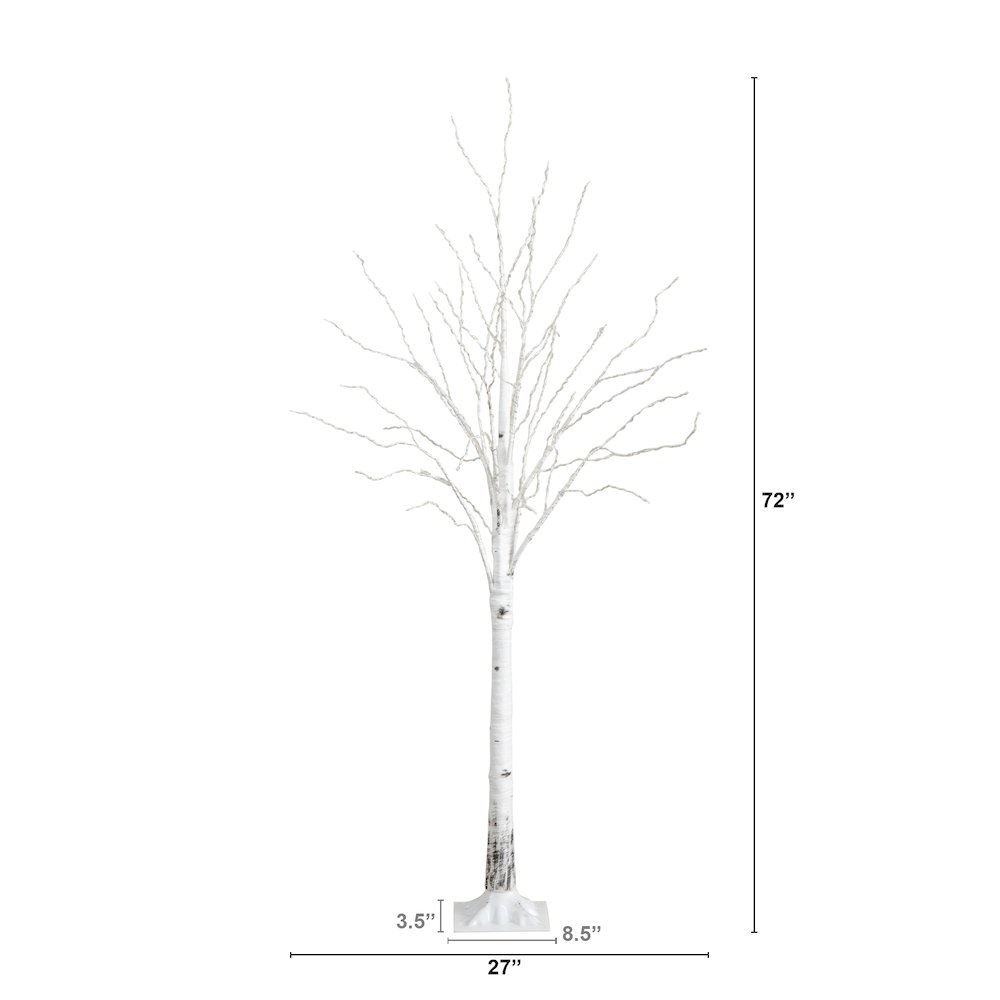 6ft. Pre-Lit Artificial White Birch Tree with 400 Color Changing LED Lights. Picture 8
